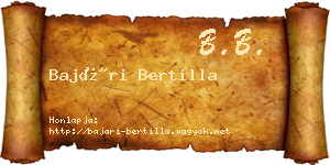 Bajári Bertilla névjegykártya